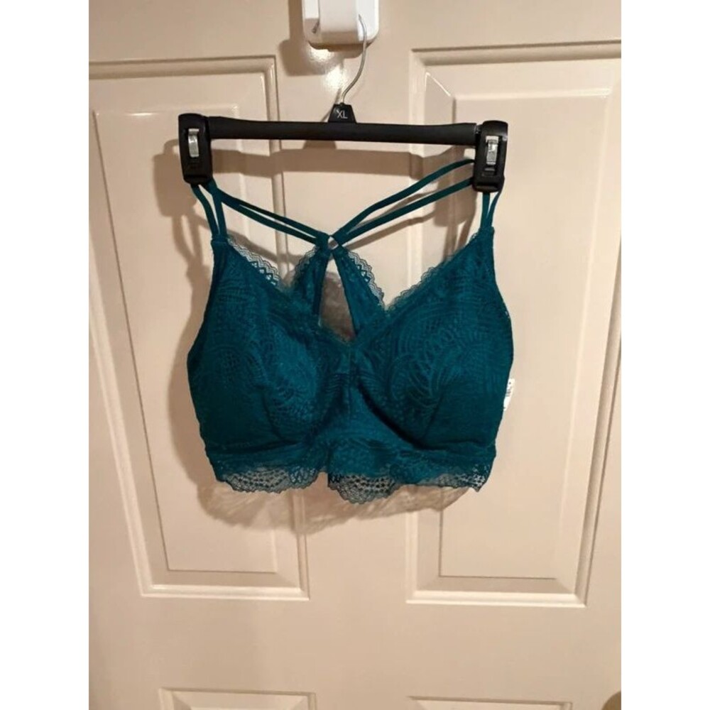 NWT Maurices Teal Lace Strappy Bralette XL